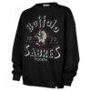 Buffalo Sabres '47 Women's Circle Change Stars Oversized Sweatshirt - Black - Back View