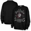 Buffalo Sabres '47 Women's Circle Change Stars Oversized Sweatshirt - Black - Front View