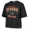 Philadelphia Flyers '47 Women's Vibe Check Reed City Cropped T-Shirt - Black - Side View