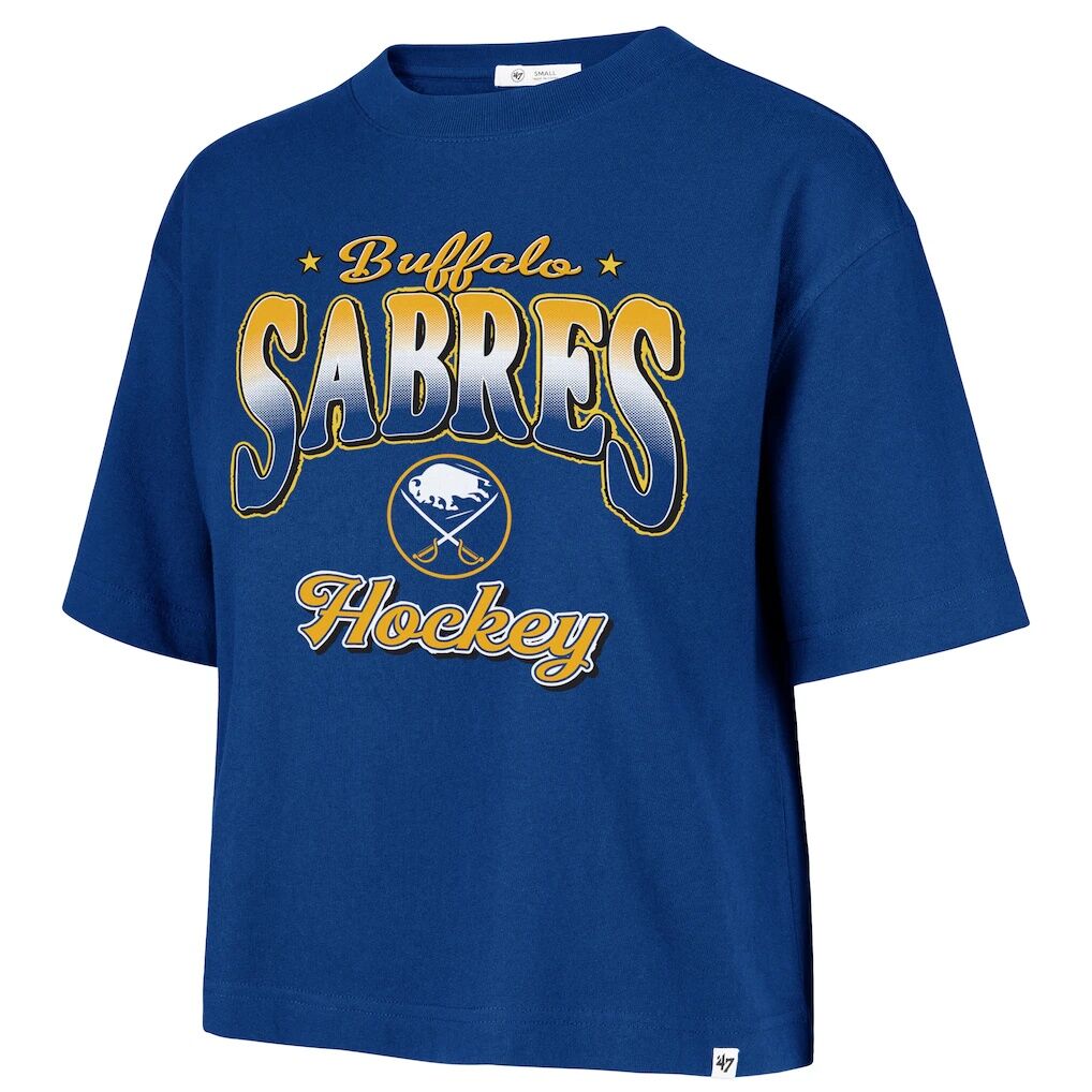 Buffalo Sabres '47  Women's Vibe Check Reed City Cropped T-Shirt - Royal