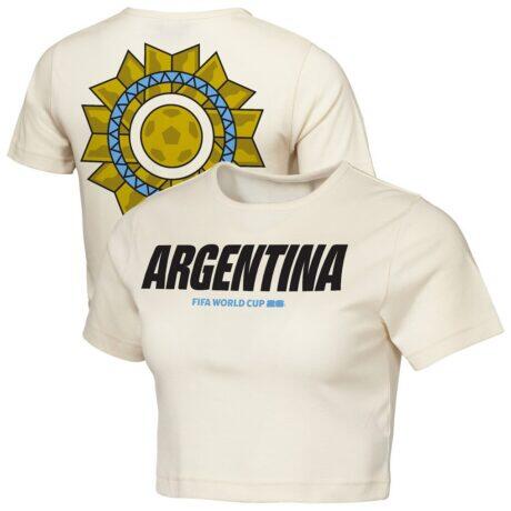 Argentina Outerstuff Women's FIFA World Cup 2026 Elote Squad Cropped T-Shirt - - Front View