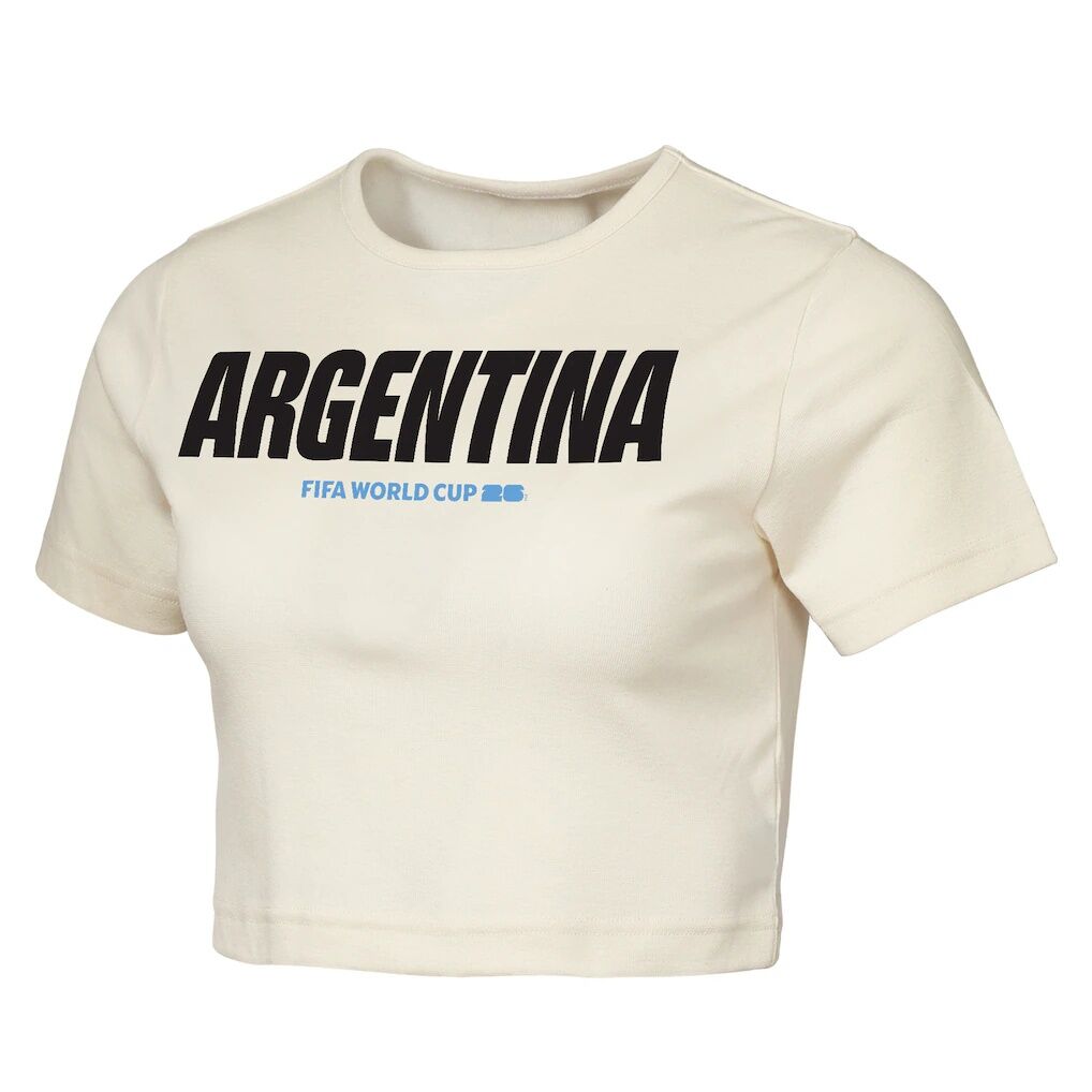 Argentina Outerstuff Women's FIFA World Cup 2026 Elote Squad Cropped T-Shirt - Natural