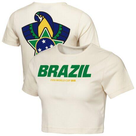 Brazil Outerstuff Women's FIFA World Cup 2026 Elote Squad Cropped T-Shirt - - Front View