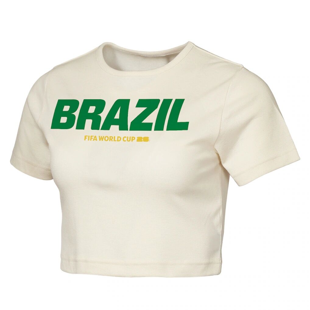 Brazil Outerstuff Women's FIFA World Cup 2026 Elote Squad Cropped T-Shirt - Natural