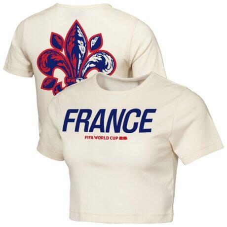 France Outerstuff Women's FIFA World Cup 2026 Elote Squad Cropped T-Shirt - - Front View