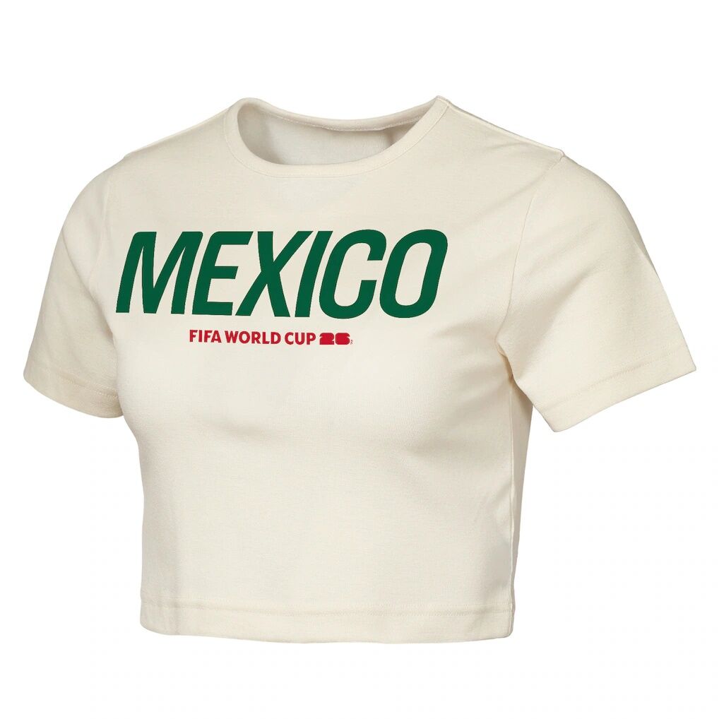 Mexico Outerstuff Women's FIFA World Cup 2026 Elote Squad Cropped T-Shirt - Natural