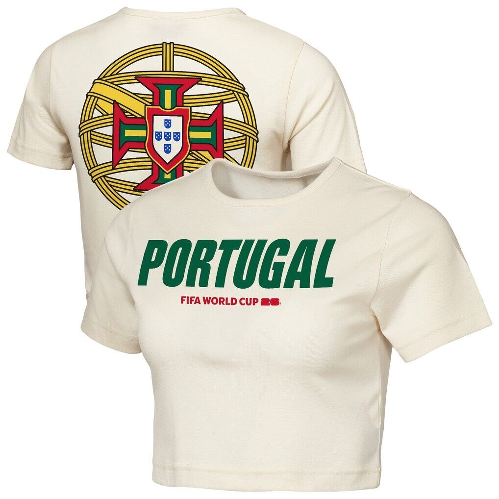Portugal Outerstuff Women's FIFA World Cup 2026 Elote Squad Cropped T-Shirt - Natural