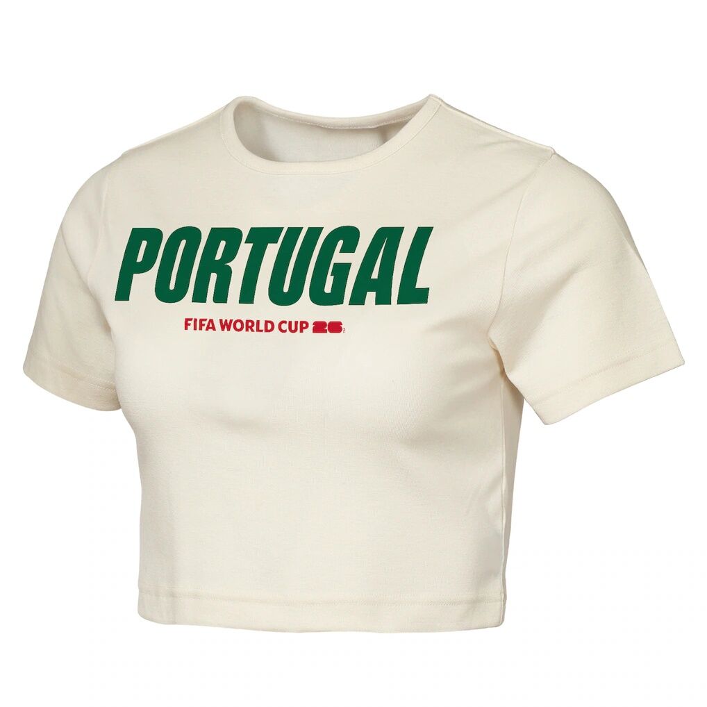 Portugal Outerstuff Women's FIFA World Cup 2026 Elote Squad Cropped T-Shirt - Natural