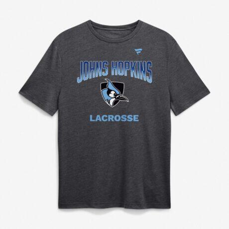 Johns Hopkins Blue Jays Lacrosse Hype Tri-Blend T-Shirt - Charcoal - Front View