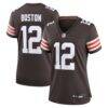 Denzel Boston Cleveland Browns Nike Women's Team Game Jersey - Brown - Front View