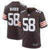Austin Barber Cleveland Browns Nike Team Game Jersey - Brown - Front View