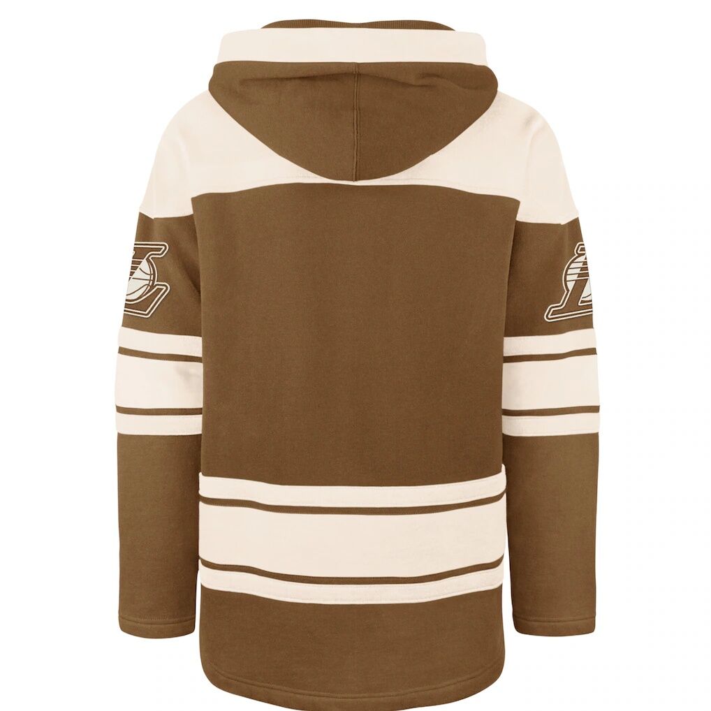 Los Angeles Lakers '47 Dark Fire Superior Lacer Hoodie - Brown/Cream