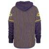 Los Angeles Lakers '47 Pinstripe Double Header Hoodie - Purple - Detail View