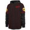 Houston Rockets '47 Throwback Pinstripe Double Header Hoodie - Black - Back View