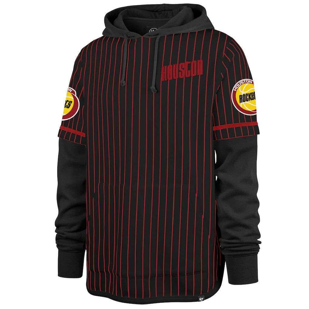 Houston Rockets ’47 Throwback Pinstripe Double Header Hoodie