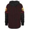 Houston Rockets '47 Throwback Pinstripe Double Header Hoodie - Black - Detail View