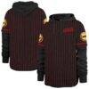 Houston Rockets '47 Throwback Pinstripe Double Header Hoodie - Black - Front View