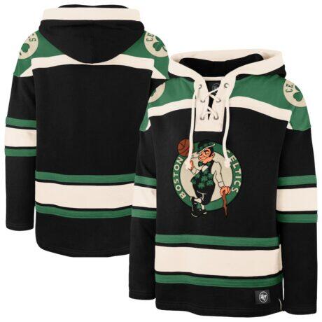 Boston Celtics '47 Logo Superior Lacer Hoodie - Black - Front View