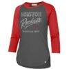 Houston Rockets '47 Women's High Rise Frankie Raglan Long Sleeve T-Shirt - Gray - Side View