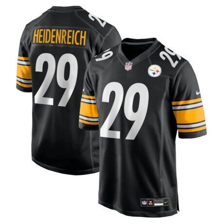 Eli Heidenreich Pittsburgh Steelers Nike Team Game Jersey - Black - Front View