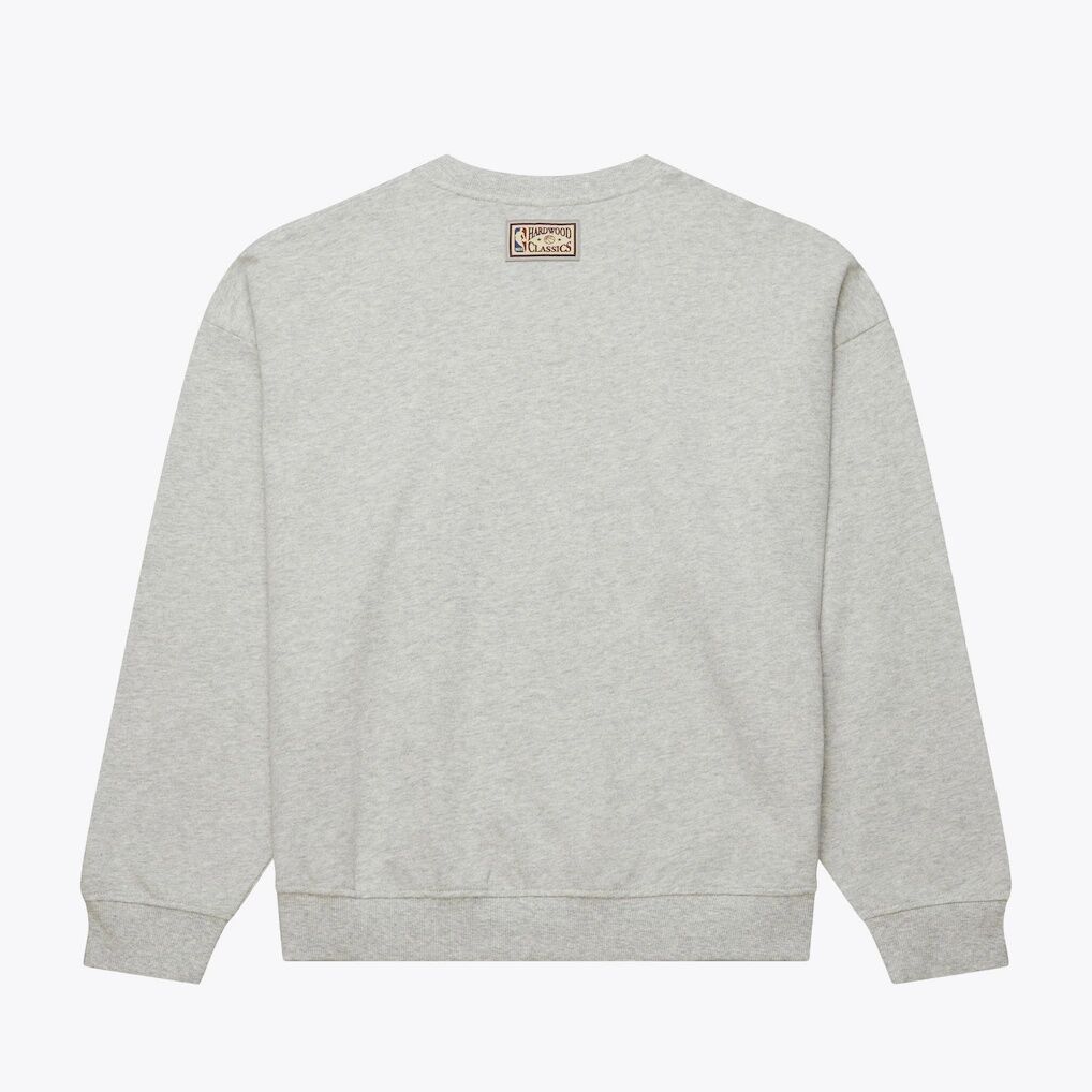 Philadelphia 76ers Mitchell & Ness Women's 3.0 Logo Lightweight Sweatshirt - Heather Gray