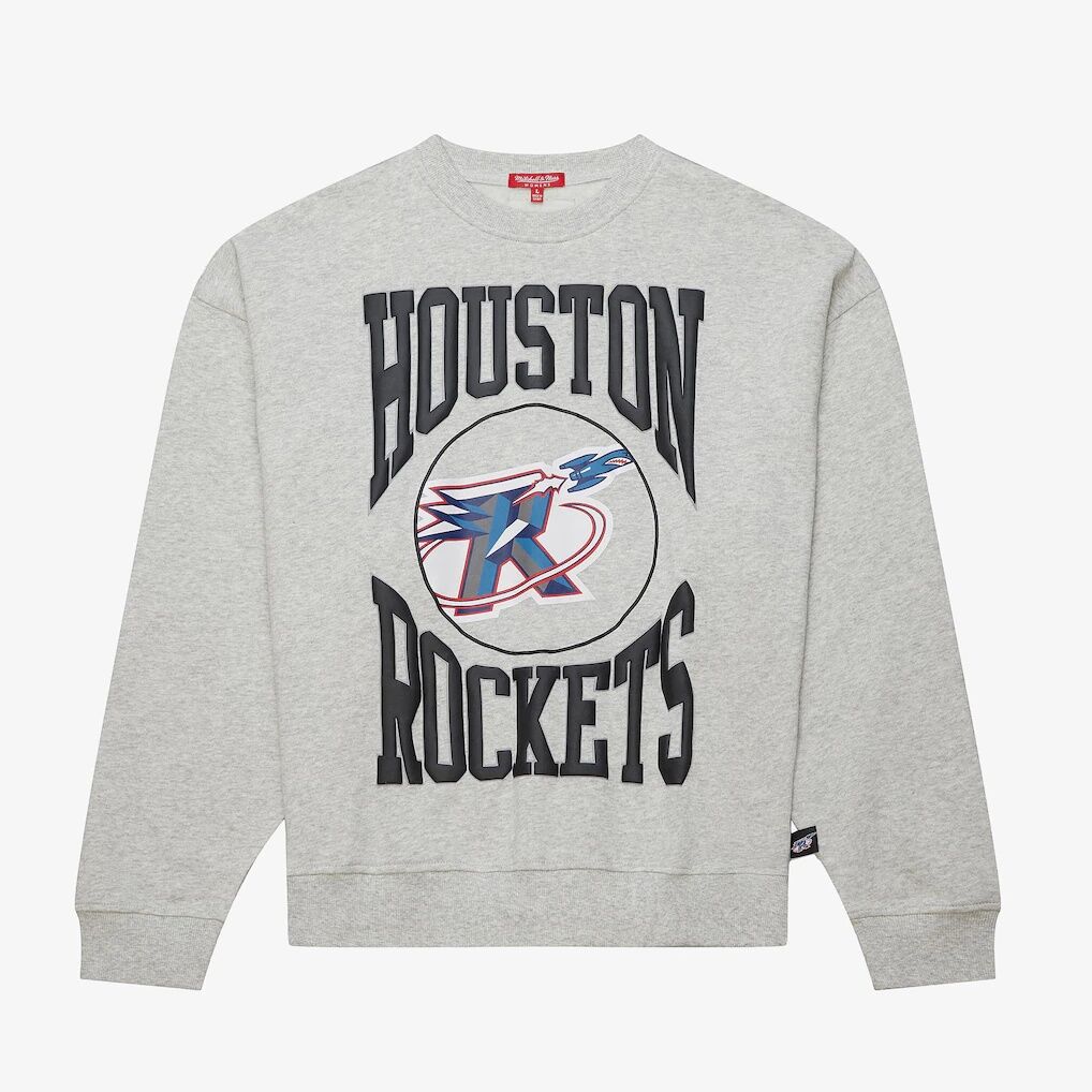 Houston Rockets Mitchell & Ness Women’s 3.0 Logo Lightweight Sweatshirt – Heather Gray