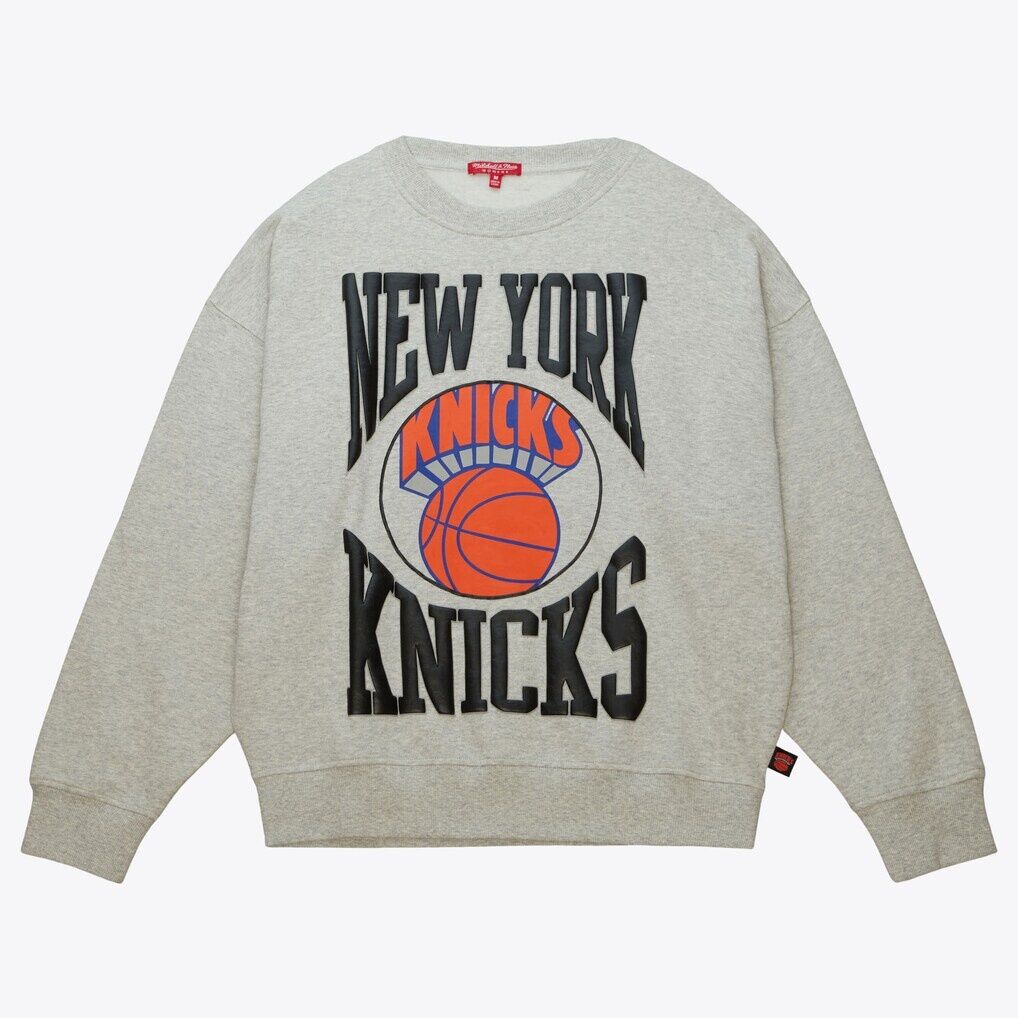 New York Knicks Mitchell & Ness Women’s 3.0 Logo Lightweight Sweatshirt – Heather Gray