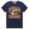Cleveland Cavaliers Homage Unisex Stripes Tri-Blend T-Shirt - Navy - Front View