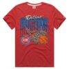 Detroit Pistons Homage Unisex On Fire Tri-Blend T-Shirt - Red - Front View