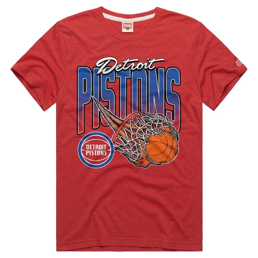 Detroit Pistons Homage Unisex On Fire Tri-Blend T-Shirt