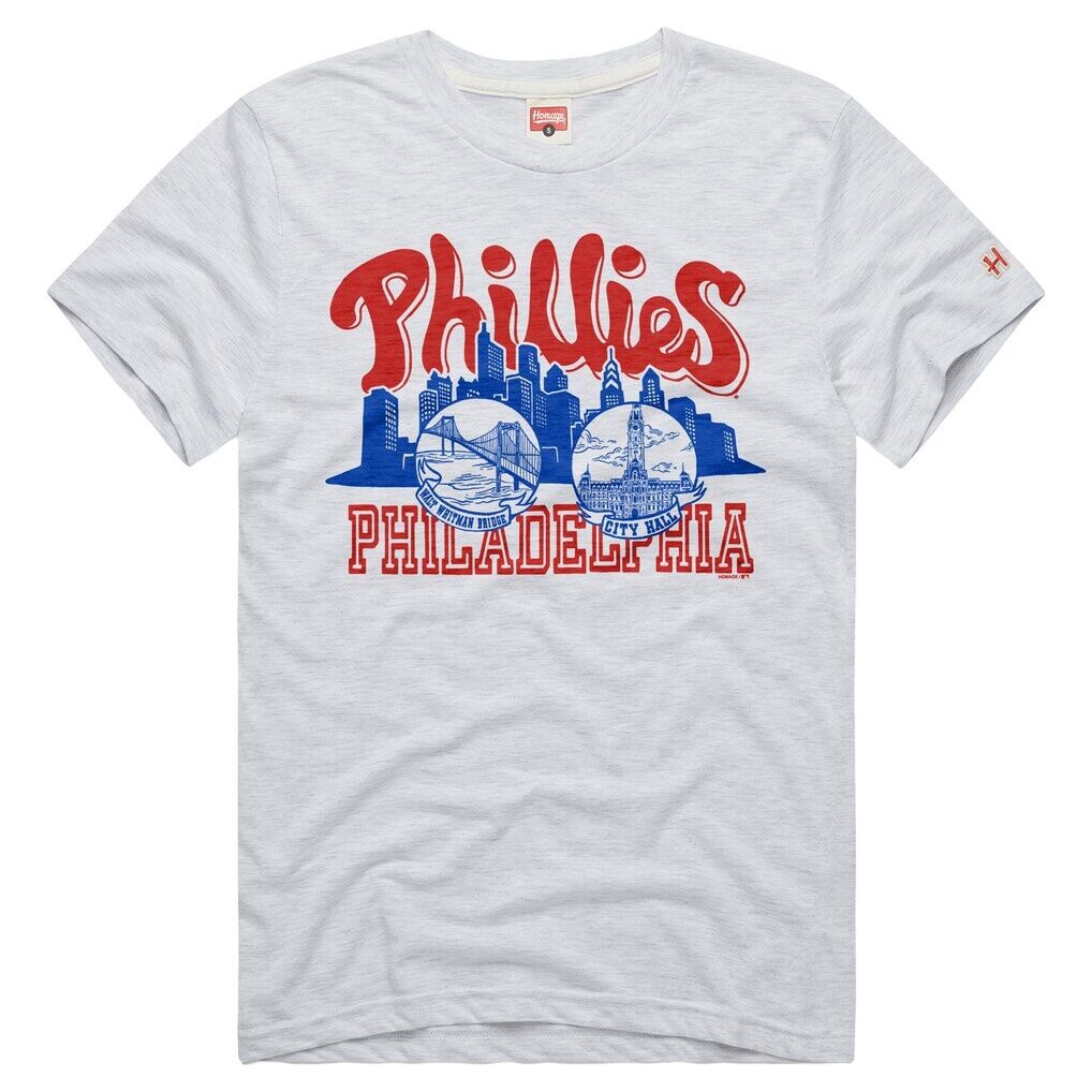 Philadelphia 76ers Homage Unisex Skyline T-Shirt – Ash
