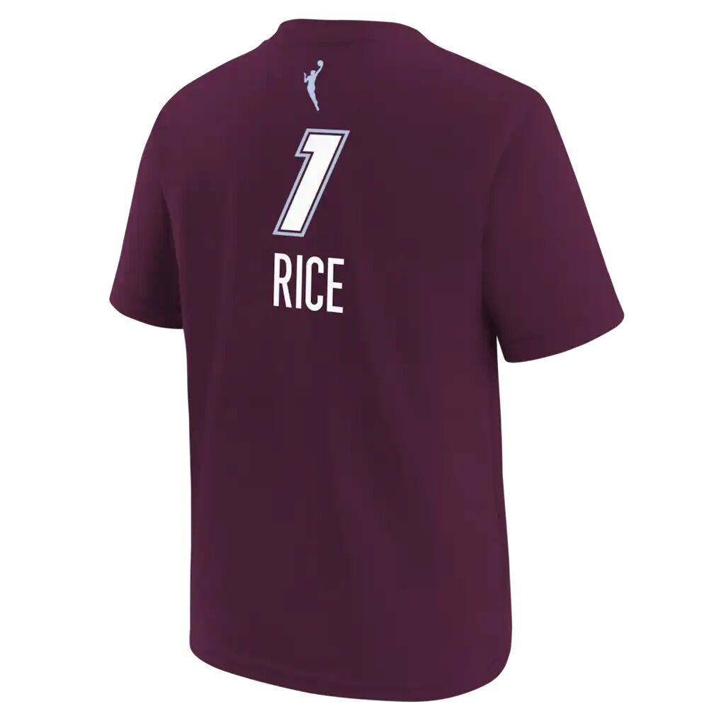 Kiki Rice Toronto Tempo Nike Youth Explorer Edition Name & Number T-Shirt - Bordeaux