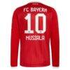 Jamal Musiala Bayern Munich adidas 2026/27 Home Replica Long Sleeve Jersey - Red - Detail View