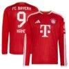 Harry Kane Bayern Munich adidas 2026/27 Home Replica Long Sleeve Jersey - Red - Front View