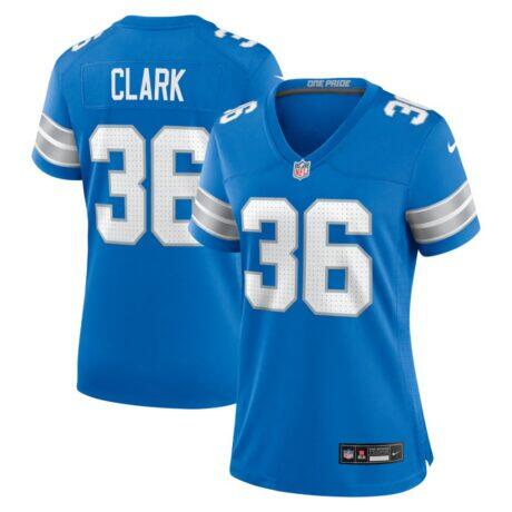 Chuck Clark Detroit Lions Nike Women's Team Game Jersey - Blue - Front View