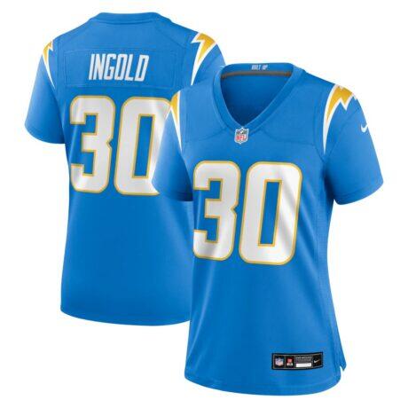Alec Ingold Los Angeles Chargers Nike Women's Team Game Jersey - - Front View