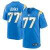 Travis Burke Los Angeles Chargers Nike Team Game Jersey - - Front View