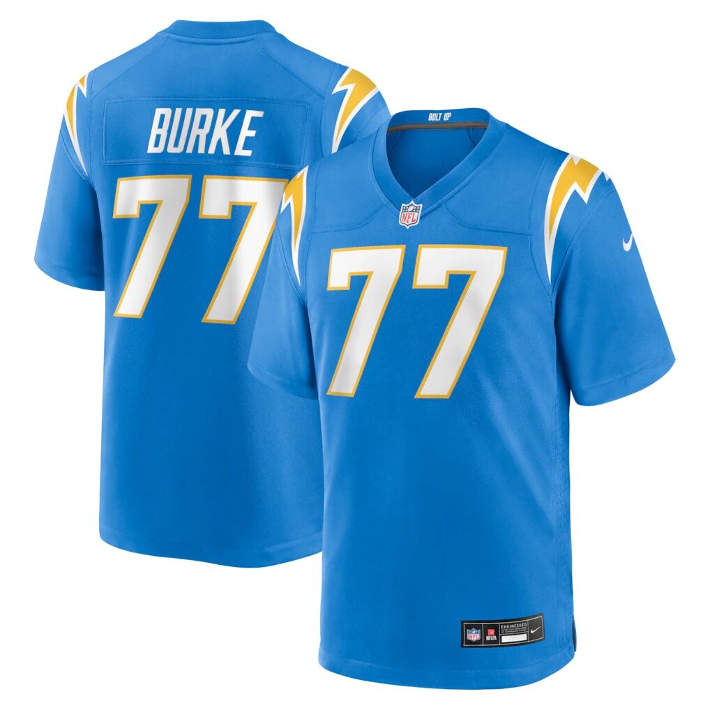 Travis Burke Los Angeles Chargers Nike Team Game Jersey - Powder Blue