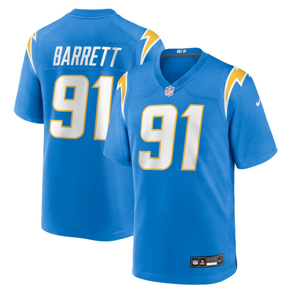 Nick Barrett Los Angeles Chargers Nike Team Game Jersey - Powder Blue