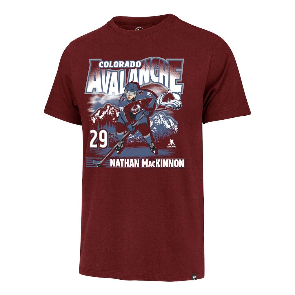 Nathan MacKinnon Colorado Avalanche '47 City Name & Number T-Shirt - Burgundy