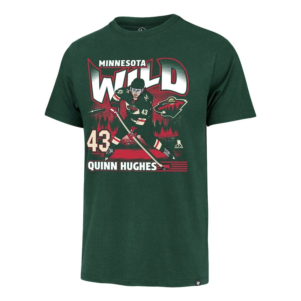 Quinn Hughes Minnesota Wild '47 City Name & Number T-Shirt
