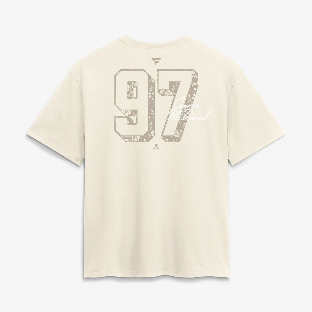 Connor McDavid Edmonton Oilers Women's Cream Fashion Name & Number T-Shirt