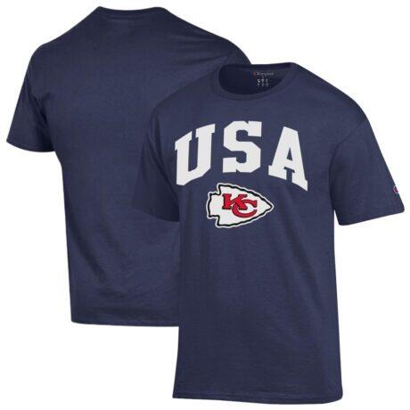 Kansas City Chiefs Champion Americana T-Shirt - Navy - Front View