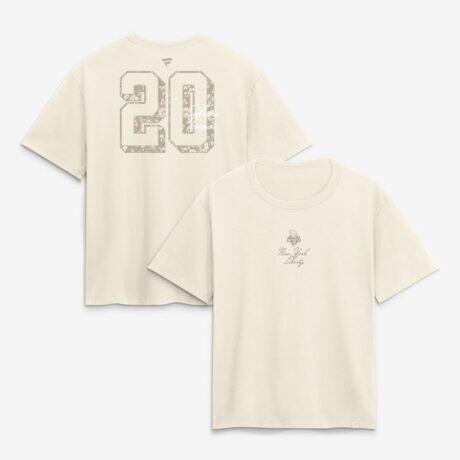 Sabrina Ionescu New York Liberty Women's Fashion Name & Number T-Shirt - Cream - Front View