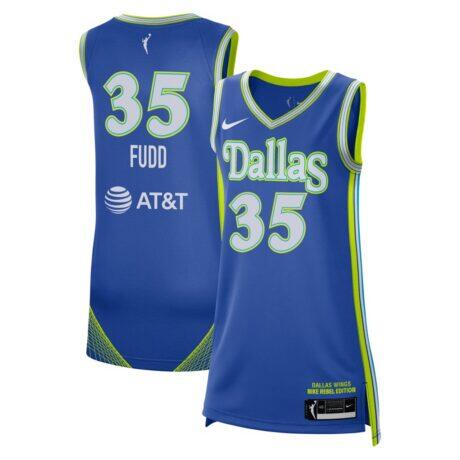 Azzi Fudd Dallas Wings Nike Unisex Victory Jersey - Blue - Front View