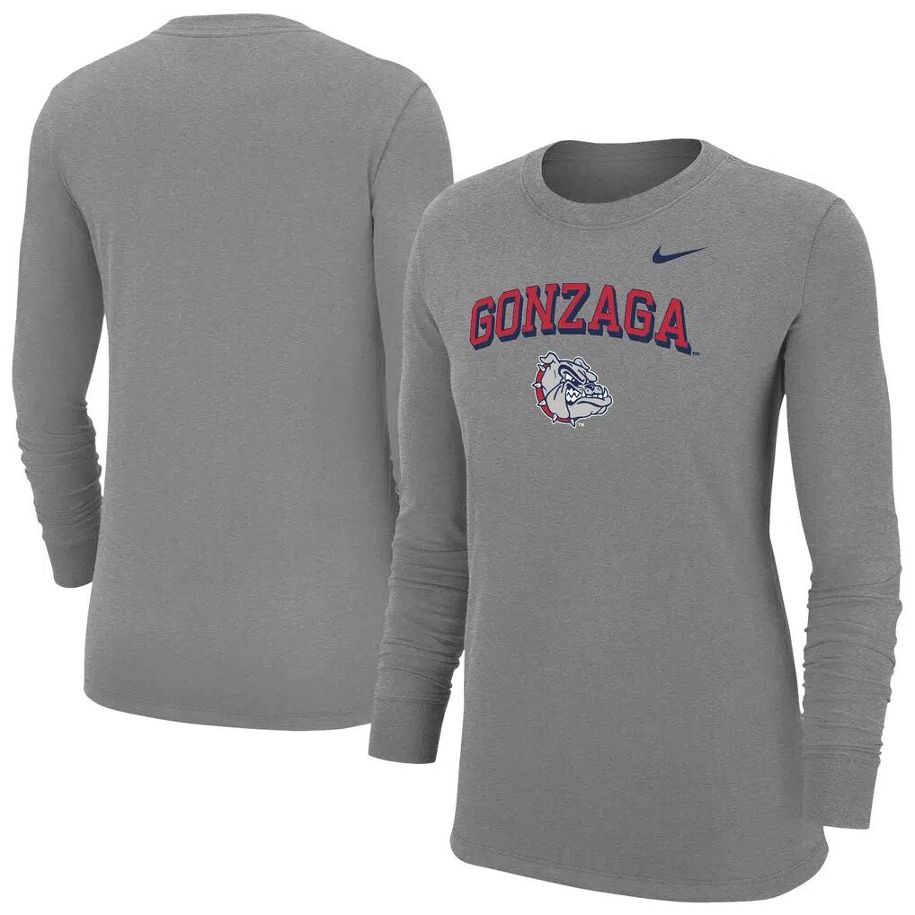Gonzaga Bulldogs Nike Women's Core Long Sleeve T-Shirt - Heather Gray