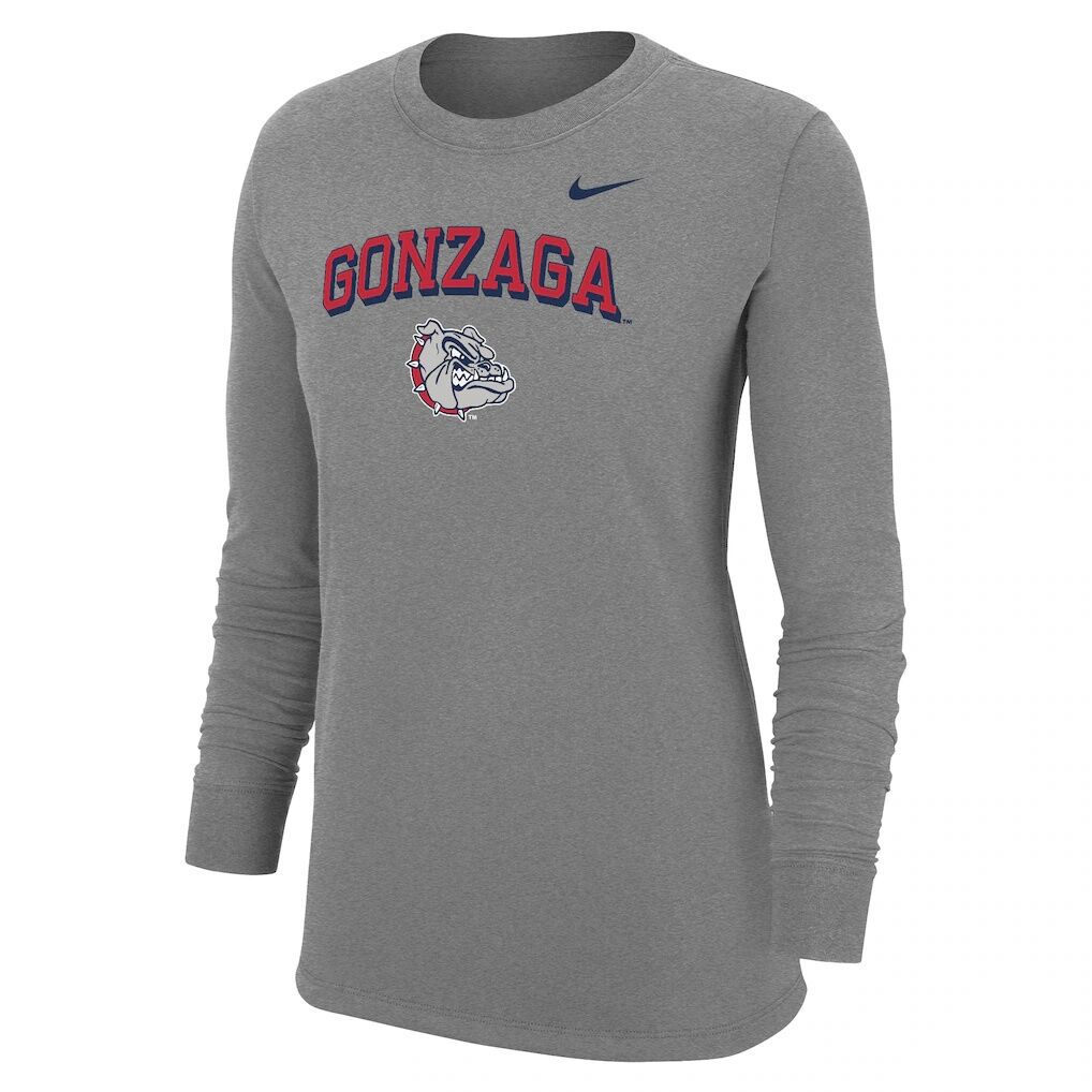 Gonzaga Bulldogs Nike Women's Core Long Sleeve T-Shirt - Heather Gray
