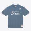 Philadelphia 76ers Mitchell & Ness Thunderstorm Short Sleeve T-Shirt - Gray - Front View