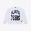 Philadelphia 76ers Mitchell & Ness Women's Lightweight Crewneck Sweatshirt - White - Front View