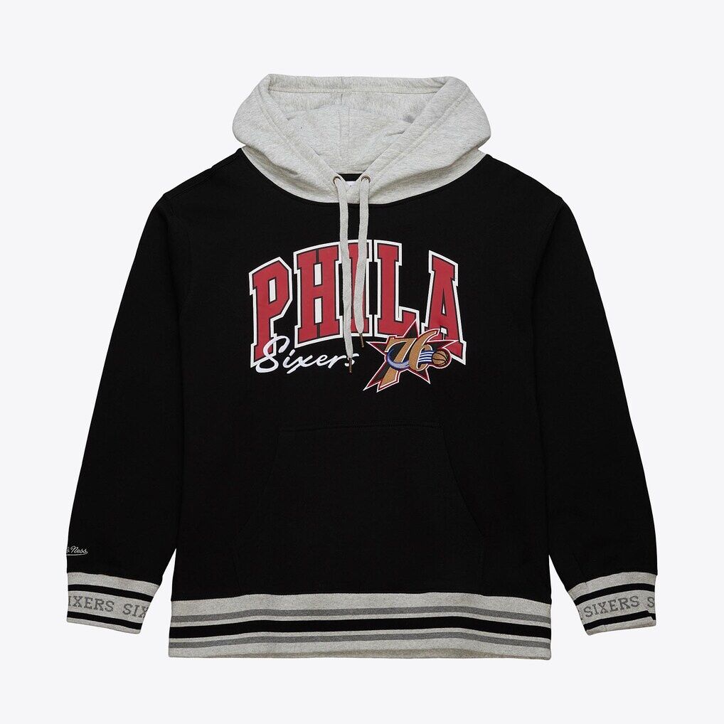 Philadelphia 76ers Mitchell & Ness Premium Fleece Vintage Logo Pullover Hoodie